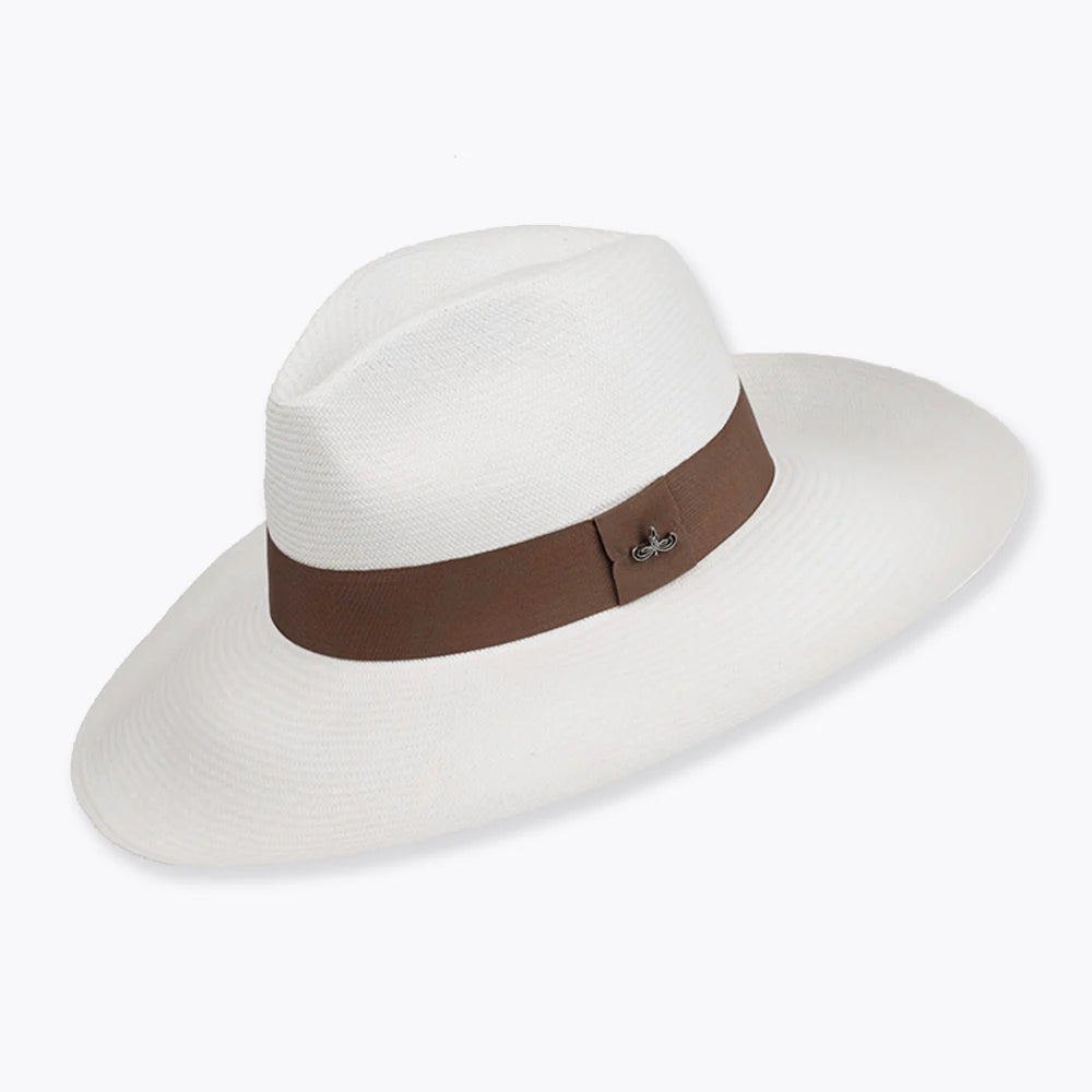 Panama Hatters Cappello Large Brim - Champagne Band